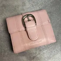 courreges クレージュ　二つ折り財布 レザー　ピンク