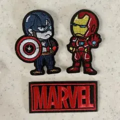 マーベル刺繍アイロンワッペンスパイダーマン アイアンマン MARVEL 3枚