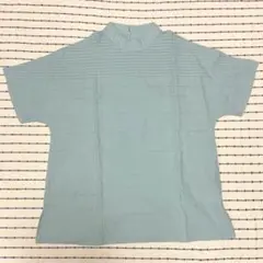 ミントグリーン　チュニック　ブラウス　綿100% LLサイズ　両ポケット付き