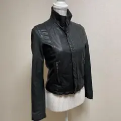 アーバンリサーチ ライダースジャケット やぎ革 ファー付きレザージャケット