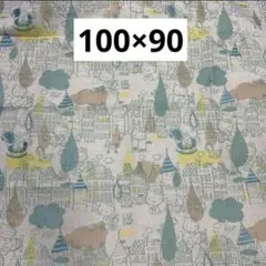 110 ハローキティ柄　グリーン　ゴブラン生地100×90