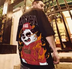 大きいサイズ　タイガー　半袖 黒 バンド　8XL 半袖 Tシャツオーバーサイズ