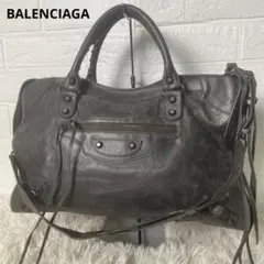 【良品】BALENCIAGA シティ 2WAY ダークブラウン ショルダーバッグ
