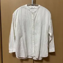 UNIQLO 長袖ボタンシャツ M リネン混シャツ