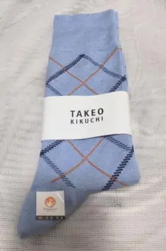 TAKEO KIKUCHI チェック柄ソックス ライトブルー