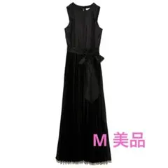 美品 グロッシープリーツドレス　フレイアイディー M ブラック 光沢 高級感