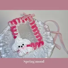 #017 ホイップデコトレカケース B8 ピンクガーリー おすわりわんわん 白