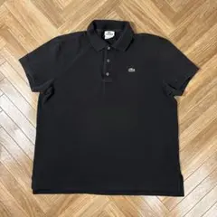ラコステ半袖鹿の子ポロシャツ LACOSTE 黒 サイズ6 XL ブラック 無地