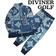 DIVINER GOLF セットアップ M バンダナ柄 ゴルフ ネイビー 総柄