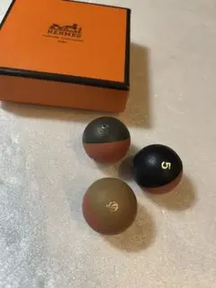 美品☆エルメス サイコロ ウッドボール ダイス 3点セット インテリア レア