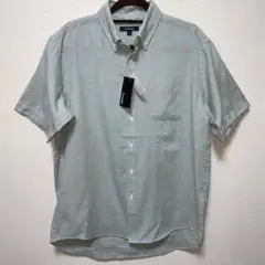 最安値❣️新品　薄い青グリーン　ボタンダウン 半袖シャツ　M