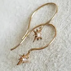 ダイヤモンド♡【ノワールドプーペ】K10 スター フックピアス☆アガット 好きも
