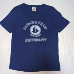 110★プチバトー★ヨット＆ロゴプリントＴシャツ★