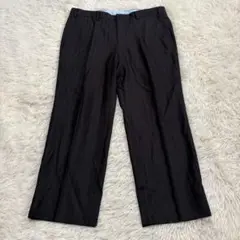 m1387 美品✨メンズストライプ柄スラックス XL相当 大きいサイズ ブラック