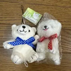 コロルくんのぬいぐるみ、青い水玉リボン付き にっこりアカシアちゃん座高約17cm