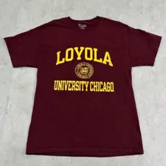 チャンピオン　LOYOLA　カレッジ　シカゴ　大学　Tシャツ　古着　えんじ色　M