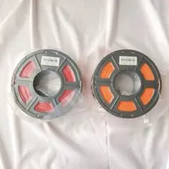3Dプリンターフィラメント 1.75mm (1kg 2個) 赤オレンジ
