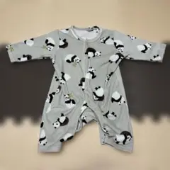 36 【まとめ買いがお得♪】【冬用】パンダ柄ロンパース 60-70cm