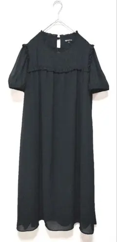 美品　Rose Yumi Rose　ヨーク切替フリルデザインパフ袖ワンピース　L