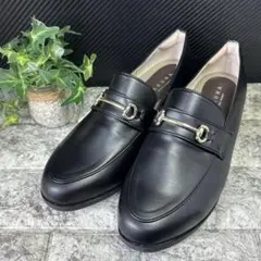 【未使用品】RAKUNA 整体パンプス 黒 ビットローファー 24.5