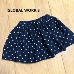 GLOBAL WORK S ネイビー 水玉 フレアスカート 100cm
