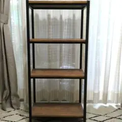 【美品】アイアン4段ラック・ウッドラック