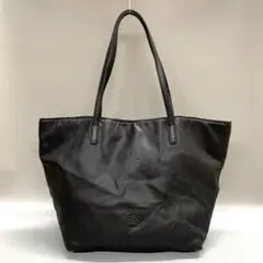 極 美品 ロエベ アナグラム ナッパレザー トートバッグ ハンドバッグ ブラック
