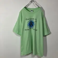 半袖Tシャツ　カンフー　プリント　大きいサイズ　ヴィンテージ感　古着