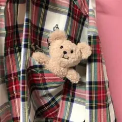 キーホルダー　くまさん くま 韓国 もこもこ テディベア