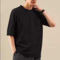 新品［green label ドライ ウールミックス 半袖 Tシャツ 黒 L］
