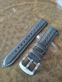 20mmレザーベルト グレー ブラック ⑤