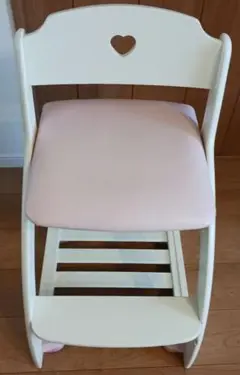 学習机椅子　コイズミ製　木製　ハートピンク