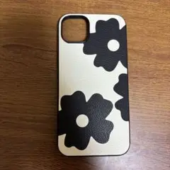 花柄 ホワイト ブラック iPhone14Plusケース