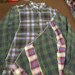 80-90s Remake Flannel Shirt 継ぎ接ぎ加工
