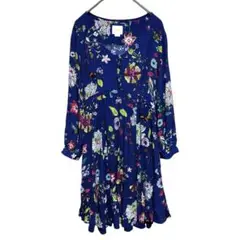 W-139【美品】MaEVE メイヴ 花柄 シャツワンピース ロングワンピース