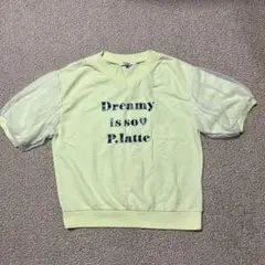P.latte イエロー パフスリーブ 半袖トップス S160