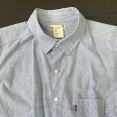 リーバイス　レディース　長袖コットンシャツ　水色チェック柄　美品