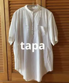 tapa コットン半袖ブラウス