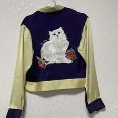 SALE!RNAスカジャンのようなシャツジャケットねこ