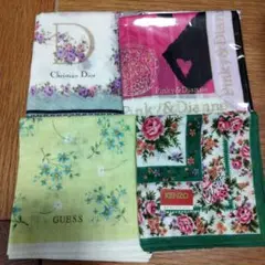 ハンカチ　4枚セット　未使用 ディオール　ピンキー　KENZO　GUESS