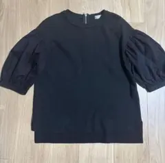DAMA collection ブラックボリューム袖カットソー トップス S