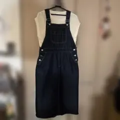 しまむら　濃紺デニム 　ジャンスカ　ニットベスト付けます。