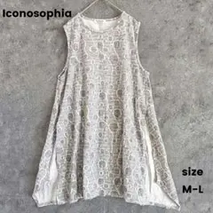 Iconosophia イコノソフィア　スリット　ノースリーブ　チュニック　総柄