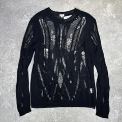 ポールスミス ダメージ加工ニット セーター プルオーバー【L】ブラック