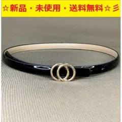 即購入歓迎♪新品♪お洒落♪ダブルリングバックルベルト・7段階調整(ブラック)♬