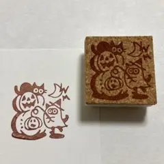ハロウィン猫　消しゴムはんこ　カボチャ　ジャックオランタン　おばけ　ねこ
