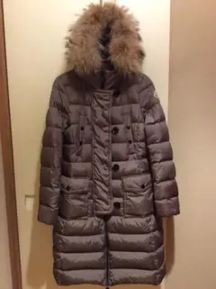 週末お値下MONCLER モンクレール GENEVRIER ロングダウン 茶 0