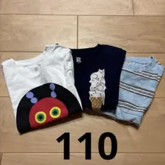 半袖Tシャツ110 細身タイプ　はらぺこあおむし　ソフトクリーム　水色ボーダー