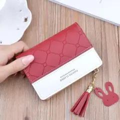 【W44】（レッド）折りたたみ財布 ウォレット 財布 サイフ レディース