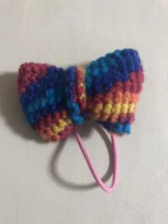 毛糸リボンのヘアゴム